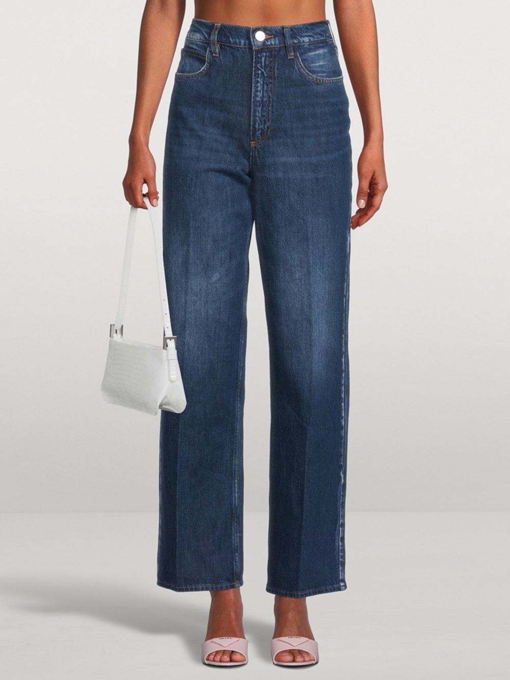 🖤 Frame Le High 'N' Tight Wide Leg Jeans Anthropologie Dark Wash 100% Cotton 28 - Picture 2 of 16